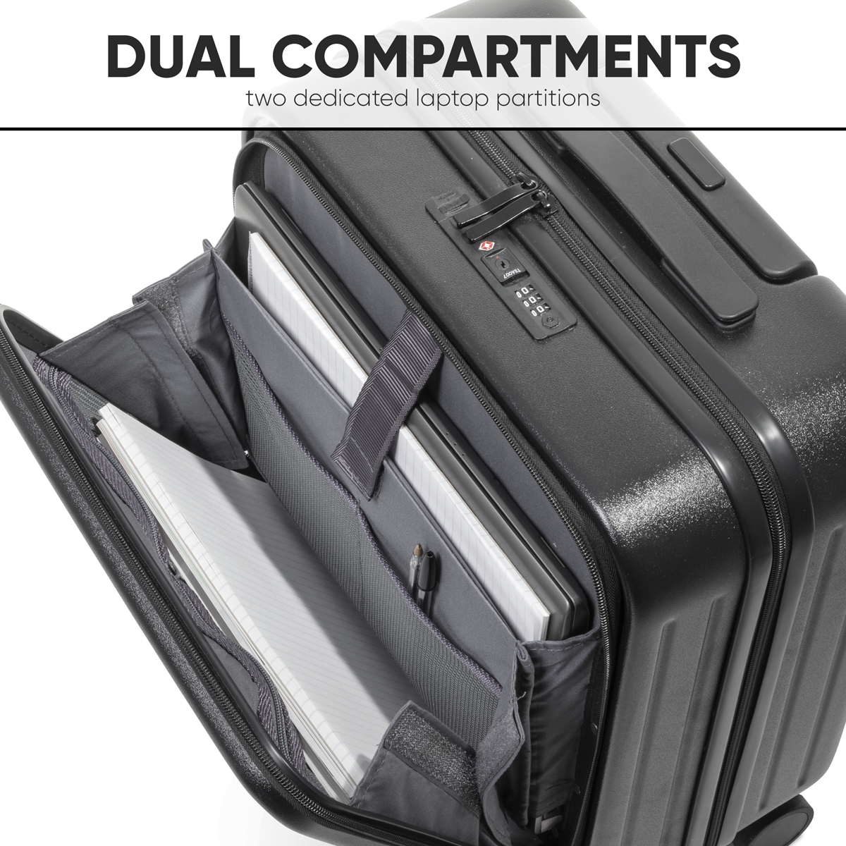 Dellonda Cabin Size Luggage with Laptop Compartments & Dual TSA Lock