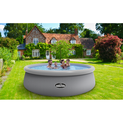 Dellonda Paddling/Swimming Pool & Pump 15ft - Gray Rattan Effect