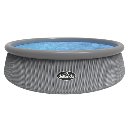 Dellonda Paddling/Swimming Pool & Pump 15ft - Gray Rattan Effect