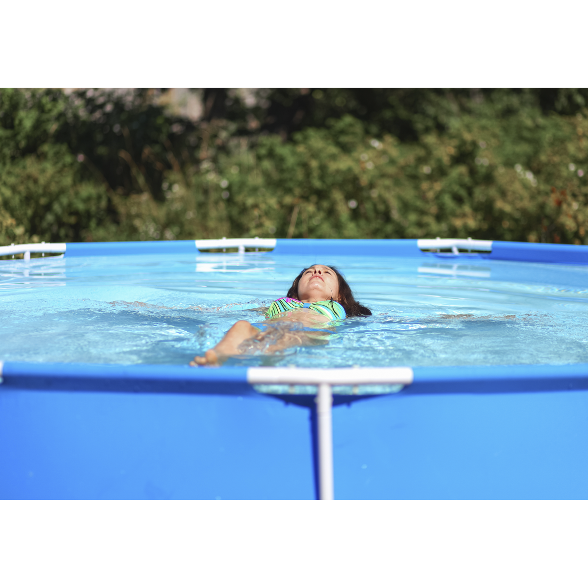 Dellonda Steel Frame Round Swimming Pool & Filter Pump 10ft - Blue