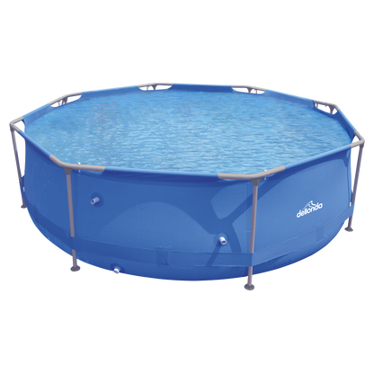 Dellonda Steel Frame Round Swimming Pool & Filter Pump 10ft - Blue