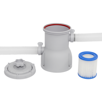 Dellonda Steel Frame Round Swimming Pool with Filter Pump 12ft - Blue