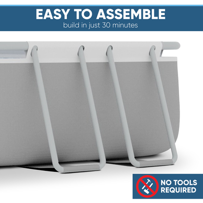 Dellonda Deluxe Steel Frame Swimming Pool with Filter Pump