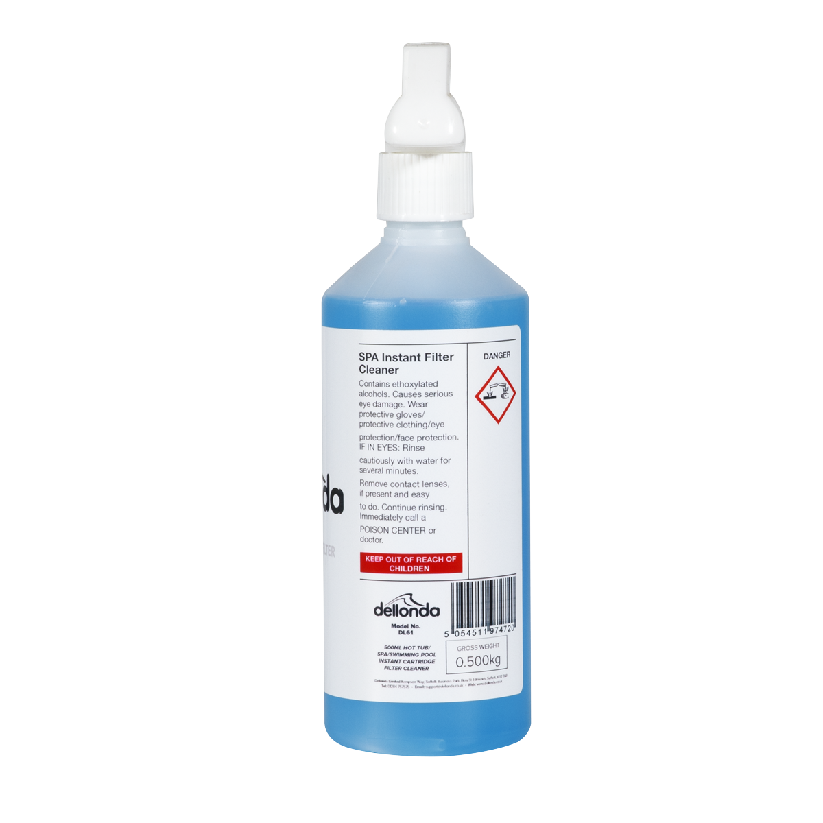 Dellonda Universal Instant Cartridge Filter Cleaner for Hot Tubs/Spas & Swimming Pools 500ml