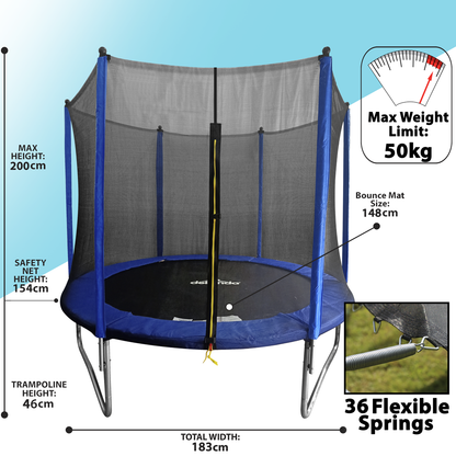 Dellonda Heavy-Duty Outdoor Trampoline with Safety Enclosure Net