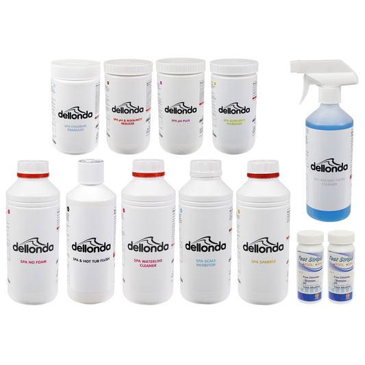 Dellonda Hot Tub/Spa Master Kit with 6 Chemicals & Test Strips