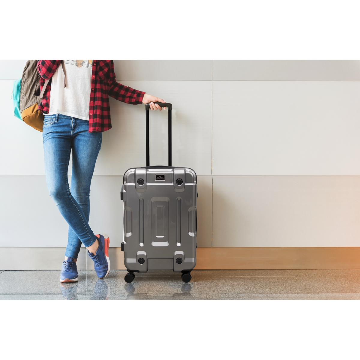 Dellonda Lightweight ABS Luggage Set 3pc - Silver