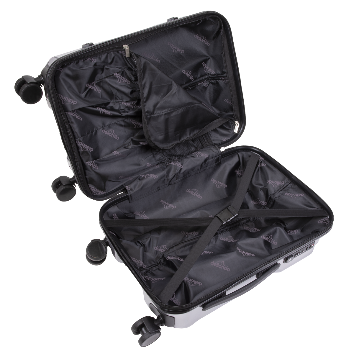 Dellonda Lightweight ABS Luggage Set 3pc - Silver