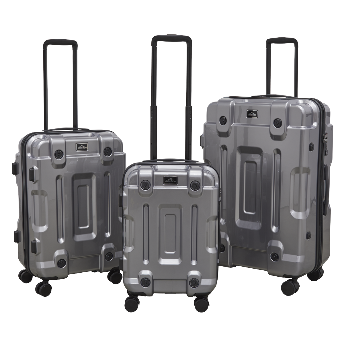 Dellonda Lightweight ABS Luggage Set 3pc - Silver