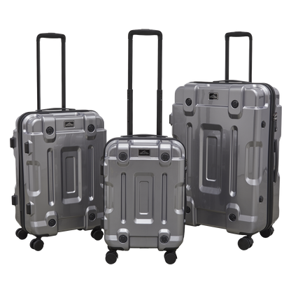 Dellonda Lightweight ABS Luggage Set 3pc - Silver
