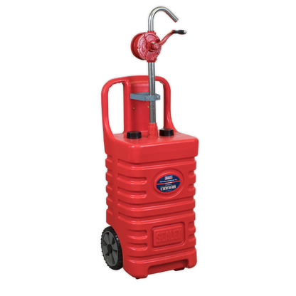 Mobile Dispensing Tank with Oil Rotary Pump 55L - Red
