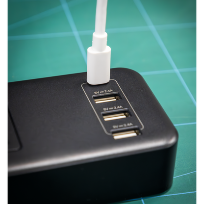 2.6m Extension Lead with USB Ports - Black