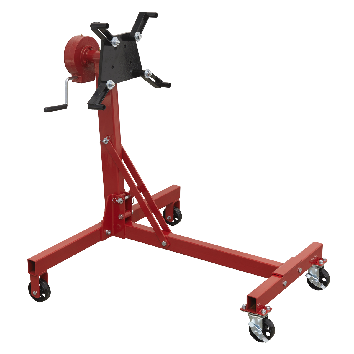 Folding 360º Rotating Engine Stand with Geared Handle Drive 450kg Capacity
