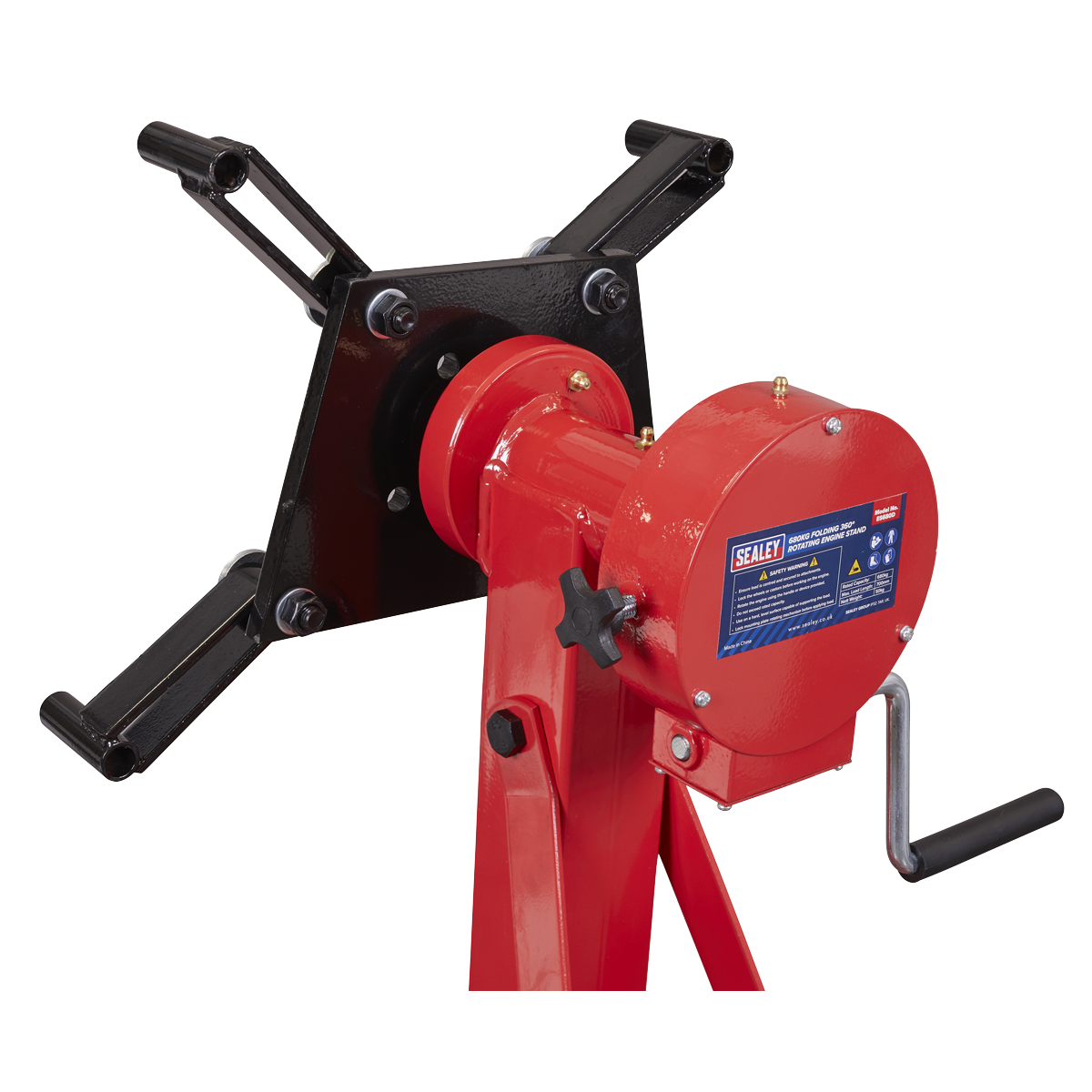 Folding 360º Rotating Engine Stand with Geared Handle Drive 680kg Capacity