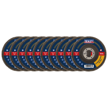 115mm Aluminium Oxide Flap Discs 120Grit 22mm Bore - Pack of 10