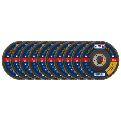115mm Aluminium Oxide Flap Discs 40Grit 22mm Bore - Pack of 10