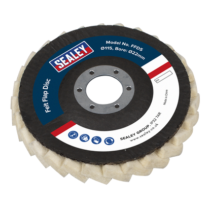 Felt Flap Disc Ø115mm Ø22mm Bore - Pack of 5