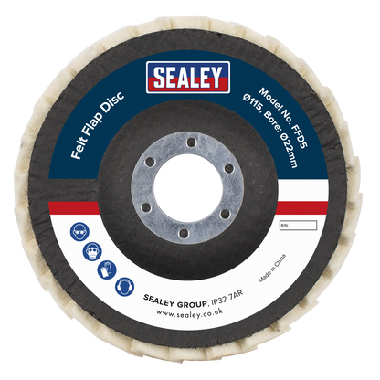 Felt Flap Disc Ø115mm Ø22mm Bore - Pack of 5