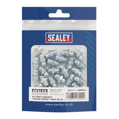 Straight Grease Nipple 8 x 1mm - Pack of 25
