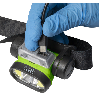 Rechargeable Head Torch with Auto-Sensor 5W & 3W COB LED