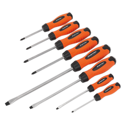 Premier Hammer-Thru Screwdriver Set 8pc - Hi-Vis Orange