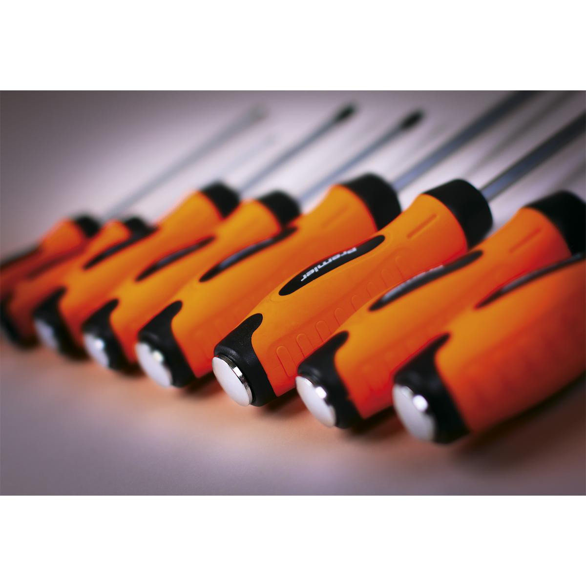 Premier Hammer-Thru Screwdriver Set 8pc - Hi-Vis Orange