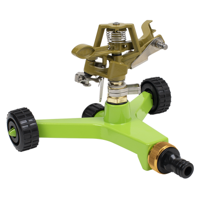 Pulsating Sprinkler with Metal Wheeled Base