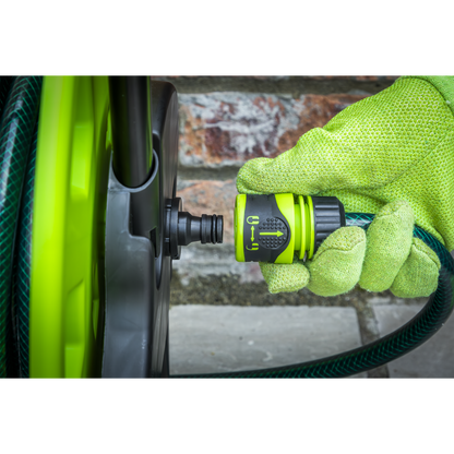 Soft-Touch Hose Connector With Water Stop & Lock 1/2"-5/8"