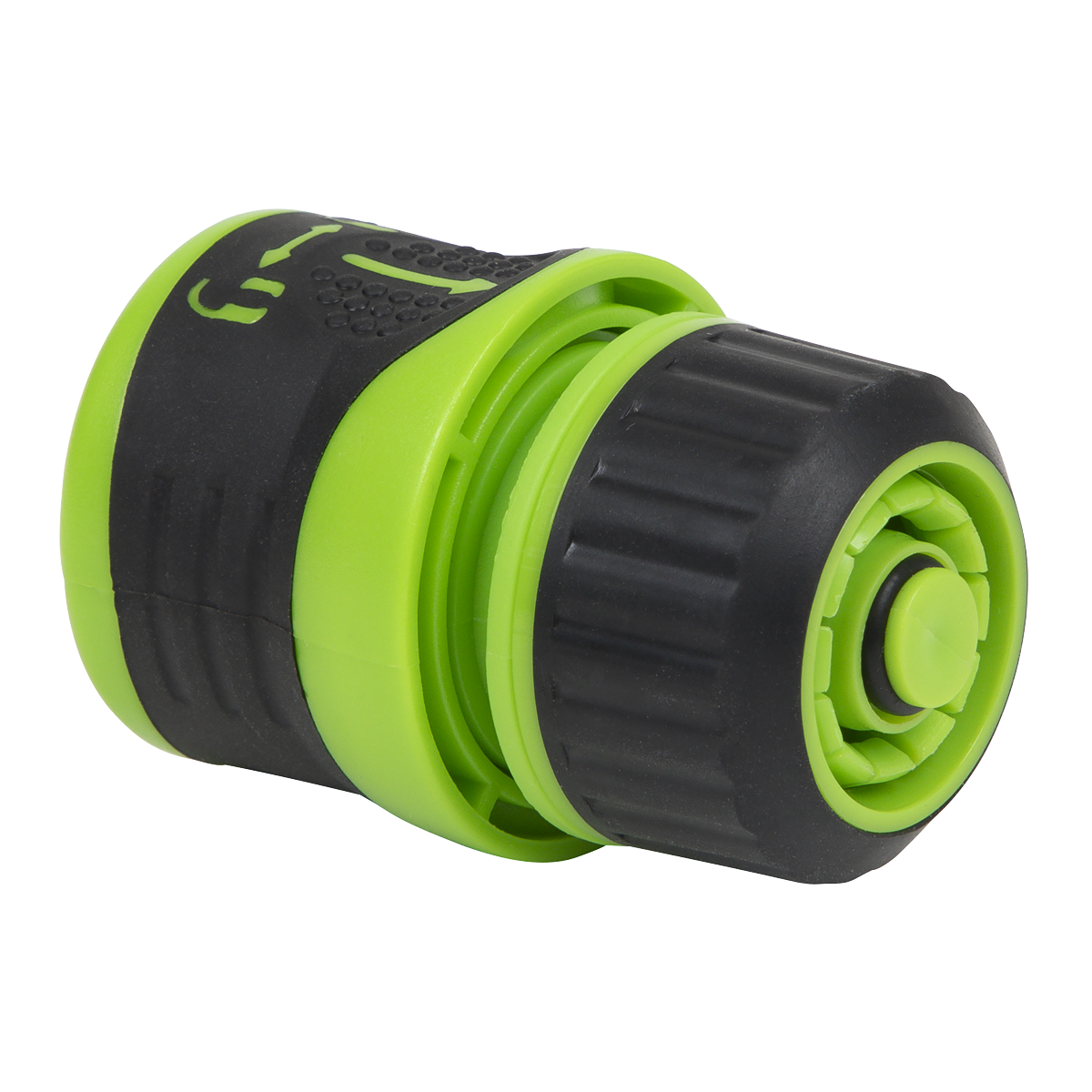 Soft-Touch Hose Connector With Water Stop & Lock 1/2"-5/8"