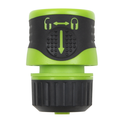 Soft-Touch Hose Connector With Water Stop & Lock 1/2"-5/8"