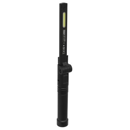Rechargeable Aluminium Folding Pocket Light 2 COB & 1 SMD LED