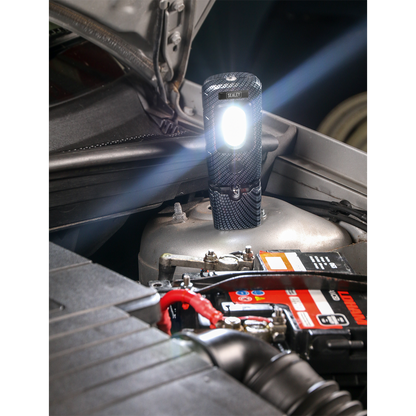 Rechargeable 360° Inspection Light 3W COB & 1W SMD LED - Carbon Fibre Effect