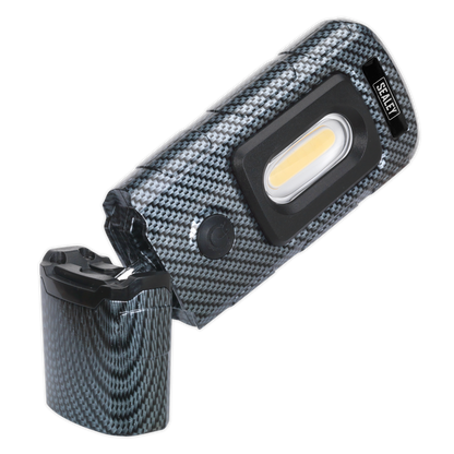 Rechargeable 360° Inspection Light 3W COB & 1W SMD LED - Carbon Fibre Effect