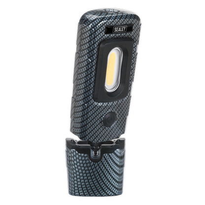 Rechargeable 360° Inspection Light 3W COB & 1W SMD LED - Carbon Fibre Effect