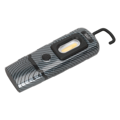 Rechargeable 360° Inspection Light 3W COB & 1W SMD LED - Carbon Fibre Effect