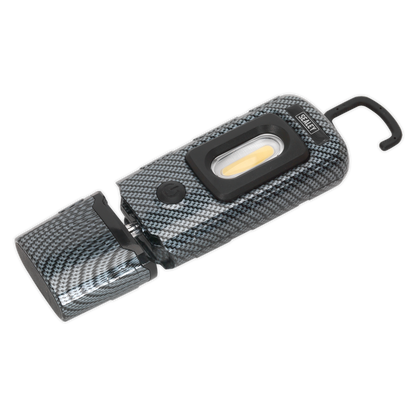 Rechargeable 360° Inspection Light 3W COB & 1W SMD LED - Carbon Fibre Effect