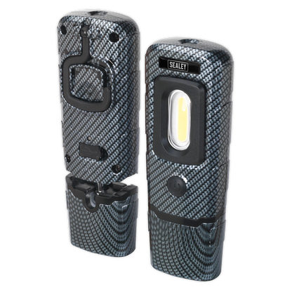 Rechargeable 360° Inspection Light 3W COB & 1W SMD LED - Carbon Fibre Effect