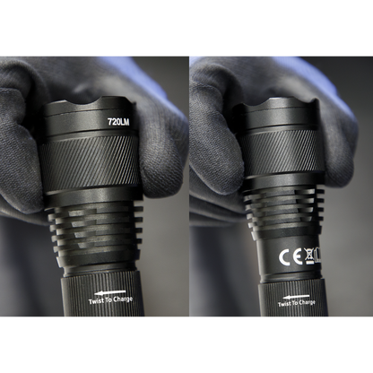Rechargeable Aluminium Torch with Adjustable Focus 10W SMD LED