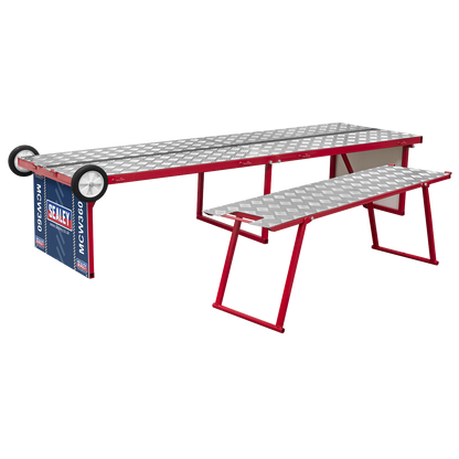 Folding Motorcycle Workbench with Ramp 360kg Capacity