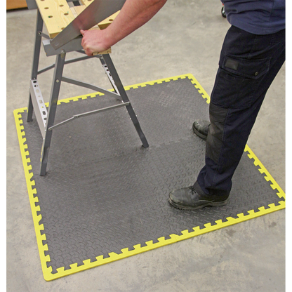 Interlocking EVA Foam Workshop Mat Set with Hi-Vis Edges 1240 x 1825mm