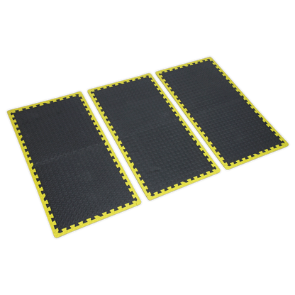 Interlocking EVA Foam Workshop Mat Set with Hi-Vis Edges 1240 x 1825mm