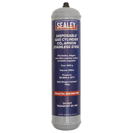 Disposable Carbon Dioxide/Argon Gas Cylinder 100g