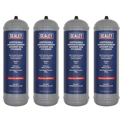 Disposable Argon/Carbon Dioxide Gas Cylinder 430g, 2.2L - Pack of 4