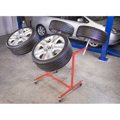 Heavy-Duty Alloy Wheel Painting/Repair Stand 4 Wheel Capacity