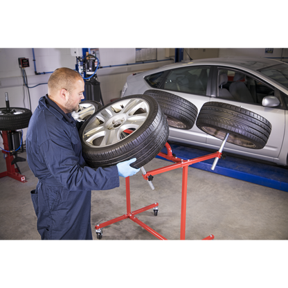 Heavy-Duty Alloy Wheel Painting/Repair Stand 4 Wheel Capacity