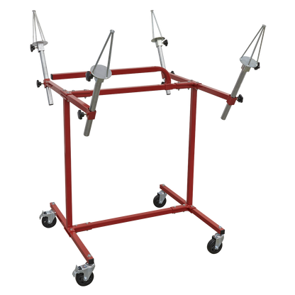 Heavy-Duty Alloy Wheel Painting/Repair Stand 4 Wheel Capacity