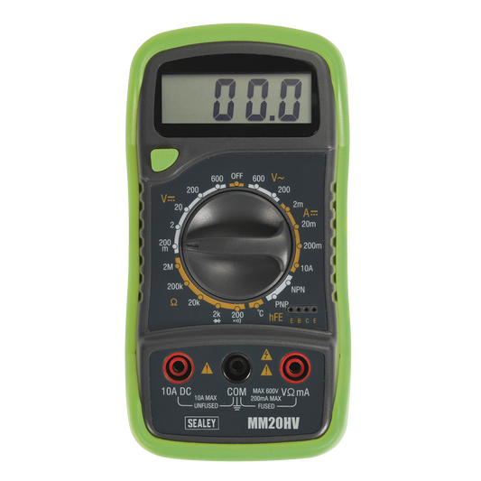 8-Function Digital Multimeter with Thermocouple - Hi-Vis Green