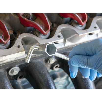 Long Reach Double End Spark Plug Box Spanner with L-Bar