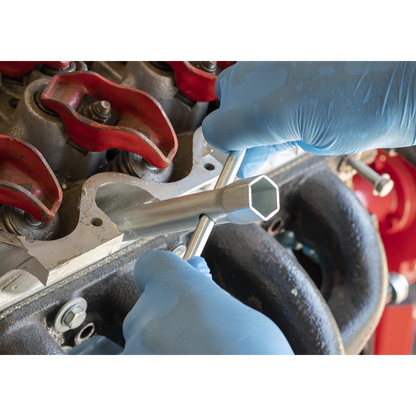 Long Reach Double End Spark Plug Box Spanner with L-Bar