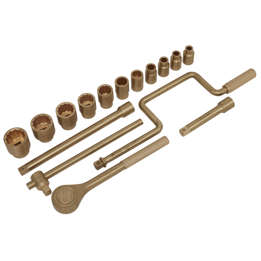 Premier Non-Sparking Socket Set 1/2"Sq Drive 17pc